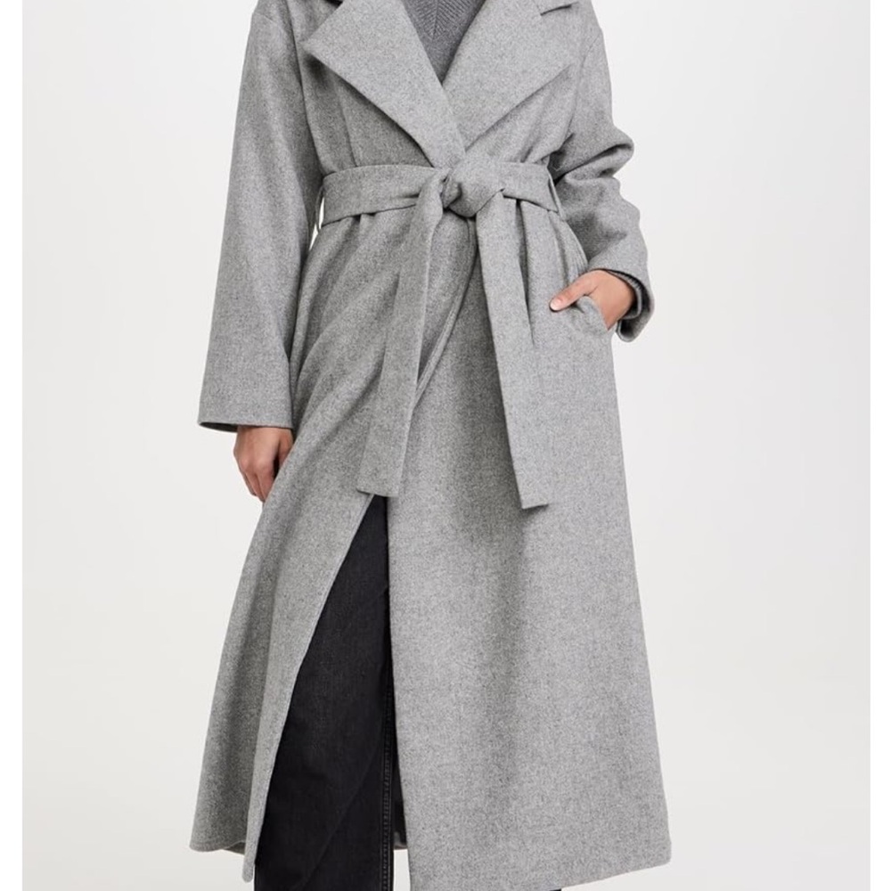 Damson Wrapped Trench Coat - NWT (Size Small) Gray